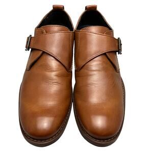 Rockport Wynstin Mahogany Leather Upper Monk Strap Plain Toe Mens 8M Dress Shoes